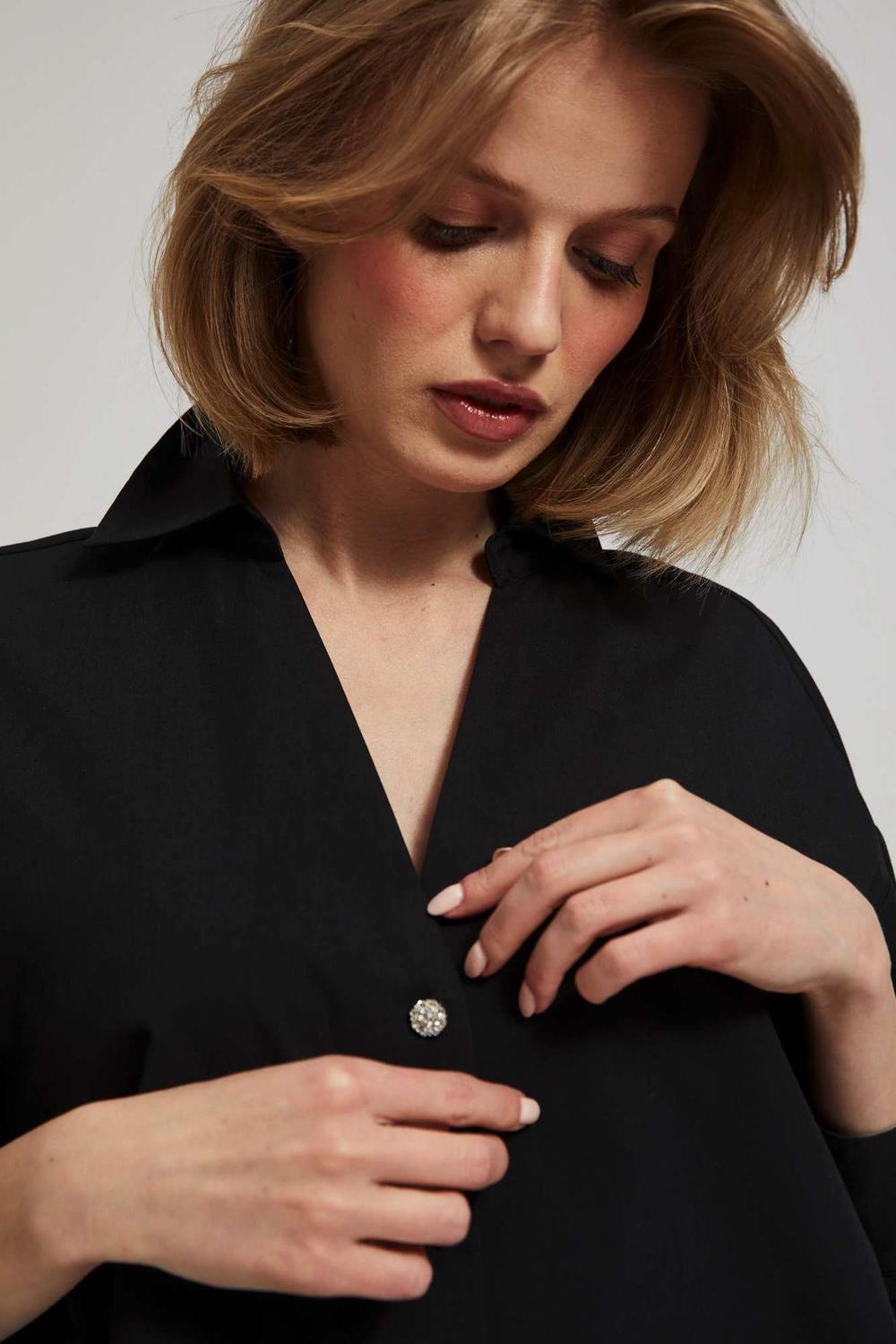 Shirt black free cut Z-KO-4216 MOODO