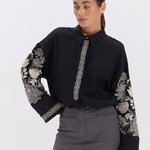 Black embroidery with gold