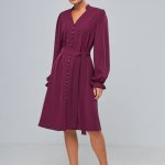 Midi dress in marsala color