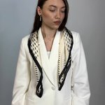 Шарф шовковий чорно-бежевий  MOODO