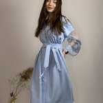 Сукня блакитна з ажурними рукавами Hardy 943