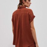 Блуза теракотова на гудзиках  Moodo L-KO-4023