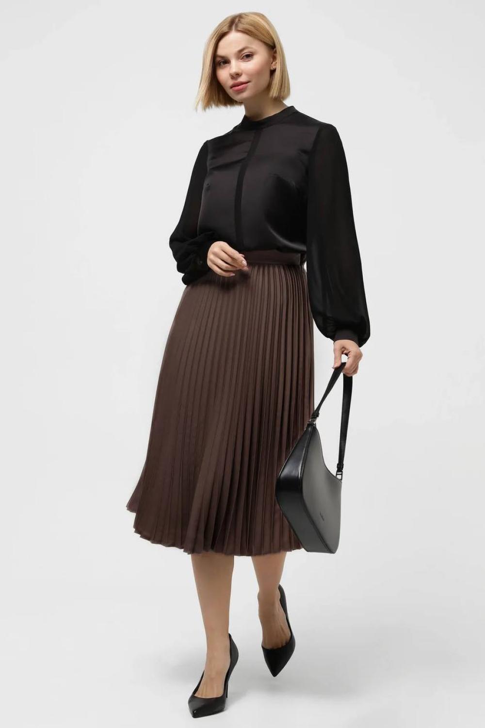 Chocolate pleated skirt