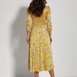 Yellow dress with floral print Artmon 1397.1