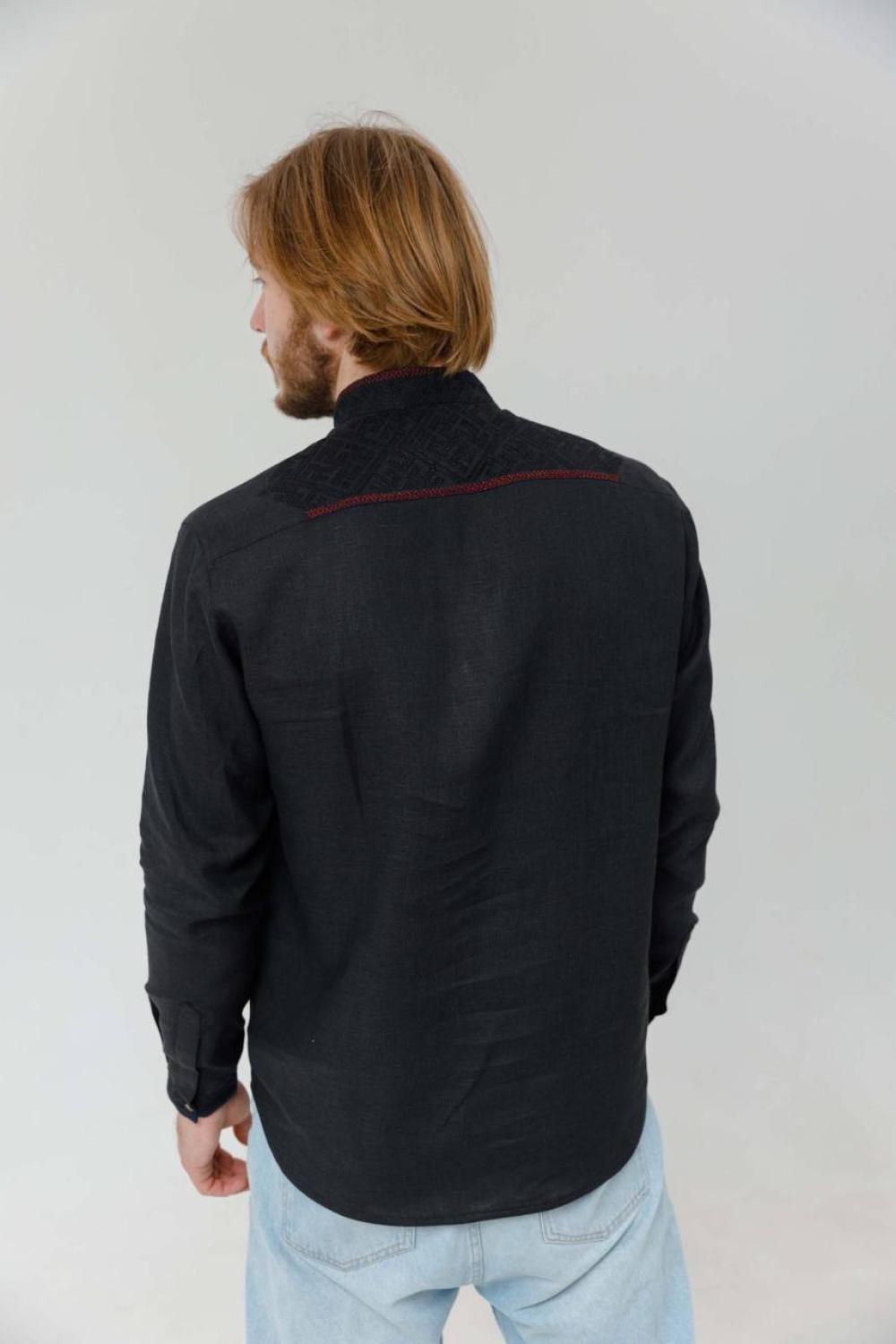 Men's embroidered linen shirt