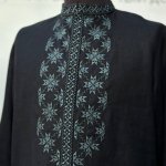 Embroidered shirt for men Ethnic black with khaki EMBROIDERED GEM