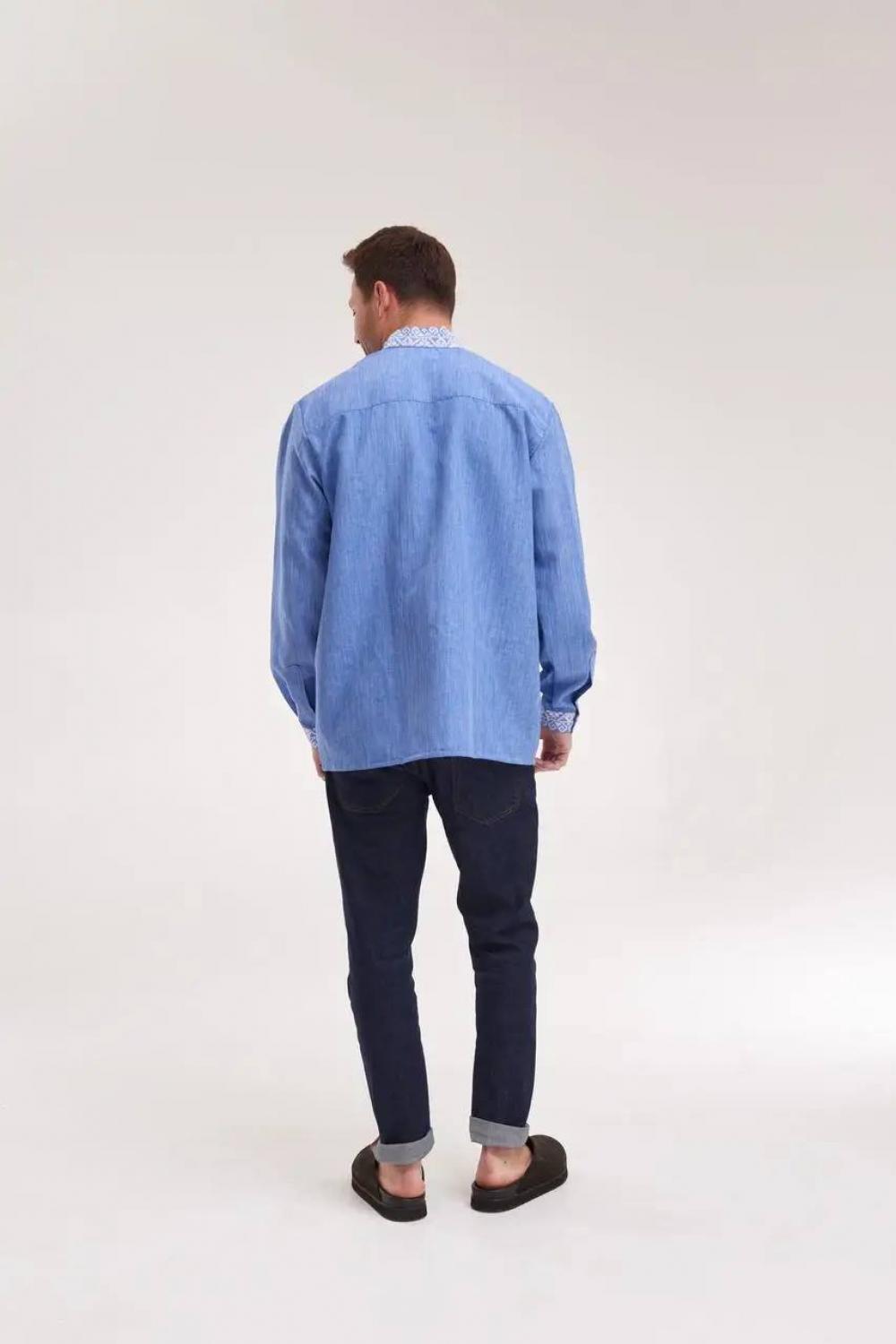 Men's embroidered jacket in jeans color Bohdan MEREZHKA