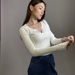 Кофта з кнопками біла Solmar