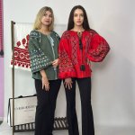 EMBROIDERED GEM women's embroidered linen emerald