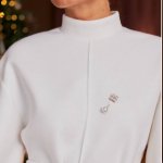 A mid-length milk wool-jersey dress