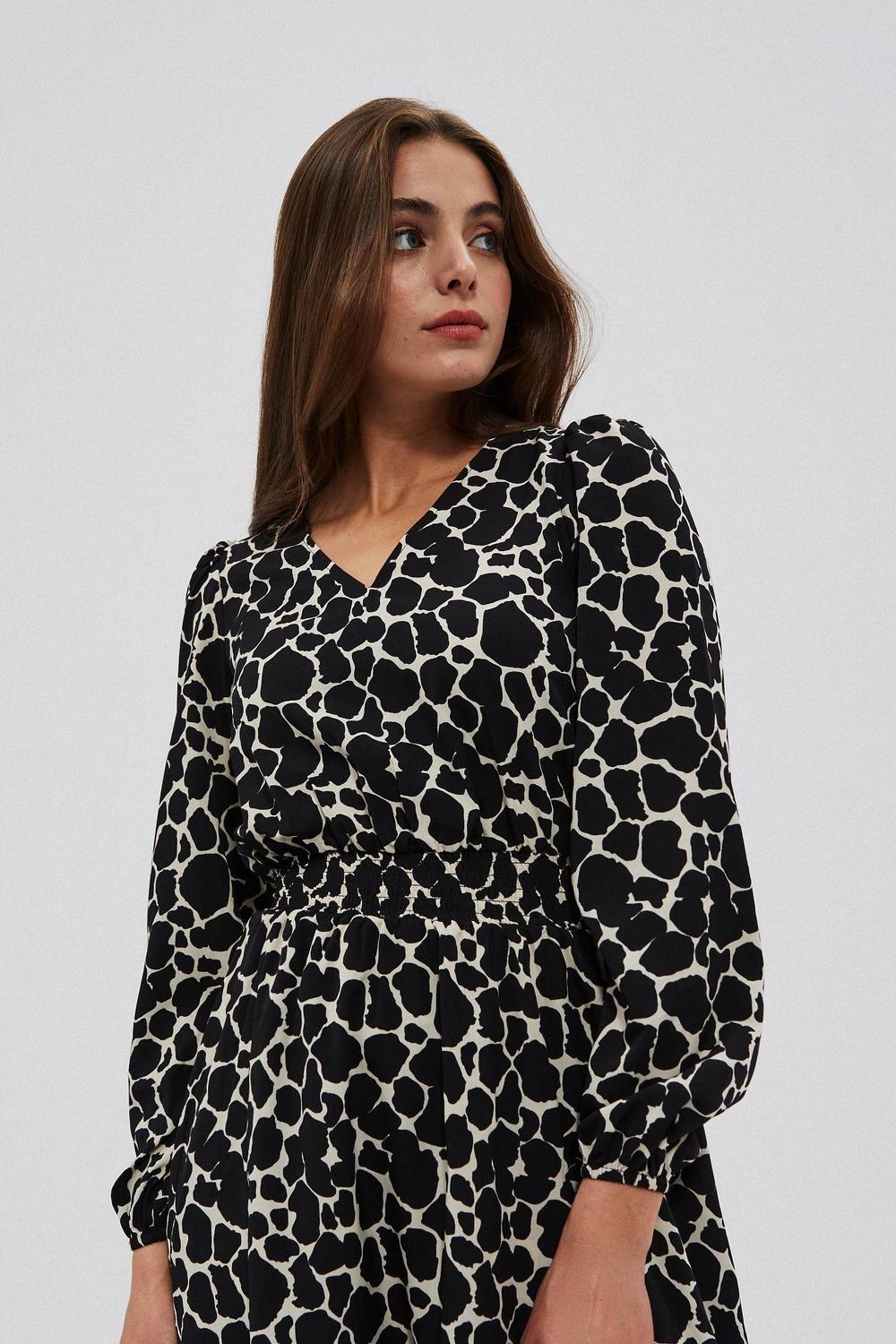 Dress black in animal print Moodo L-SU-4012