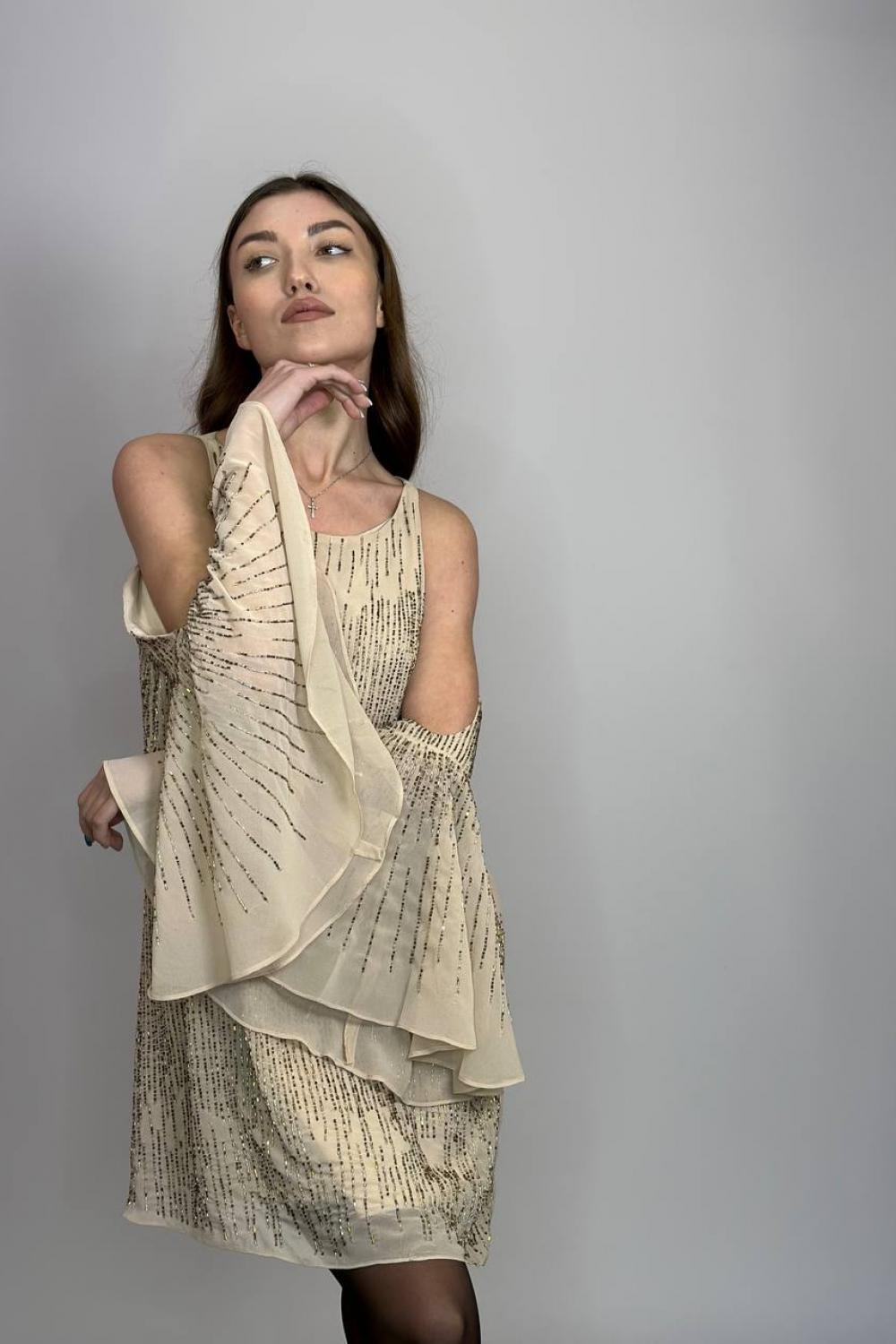 Сукня коротка коктейльна з камінням Faust couture B-1074