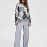 Sweater with fluffy floral pattern and stand-up collar Z-SW-4852-grey-L-realiz