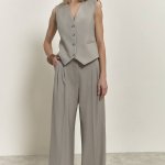 Classic gray-olive palazzo pants