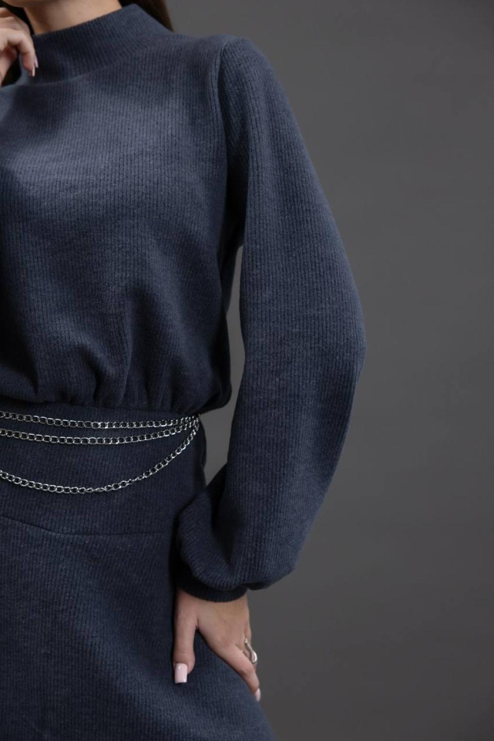 Grey knitted mini dress