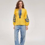 Yellow-blue embroidered Fern MEREZHKA