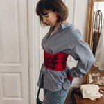 Корсет вишитий червоний з чорним орнаментом korset_red_black