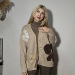 Beige knitted cardigan