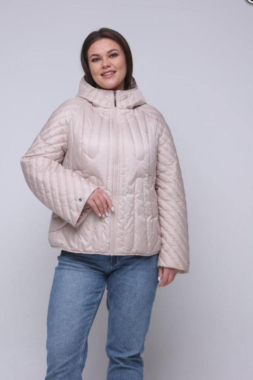 Spring jacket in pearl color in large sizes