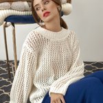 Светр жіночий білий ажурний 2329 BELLISE