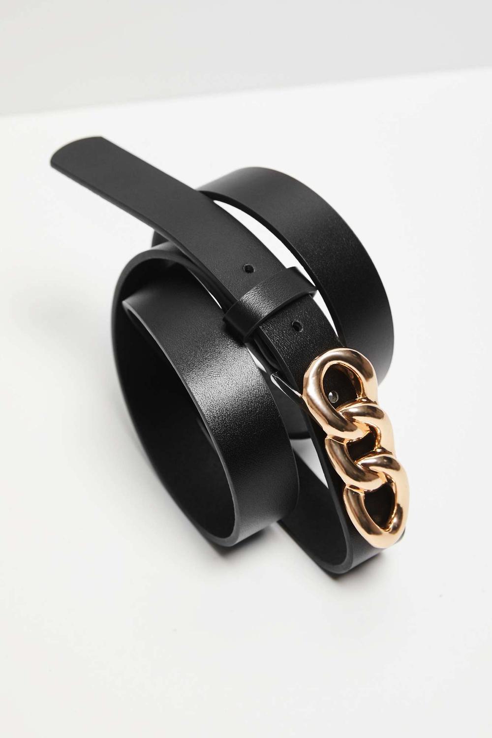 Black eco-leather belt for women L-PA-4005 MOODO