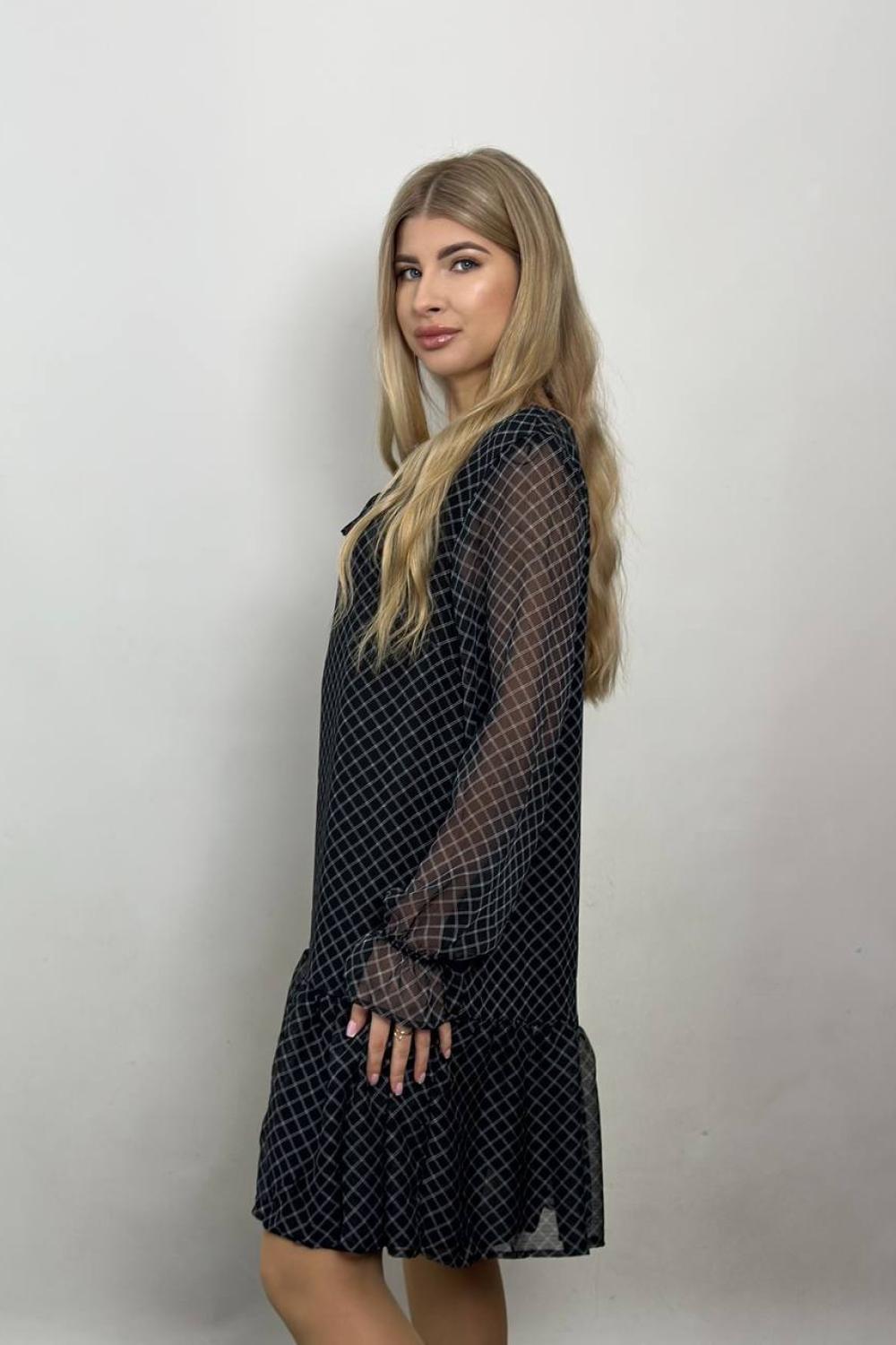 Black chiffon dress