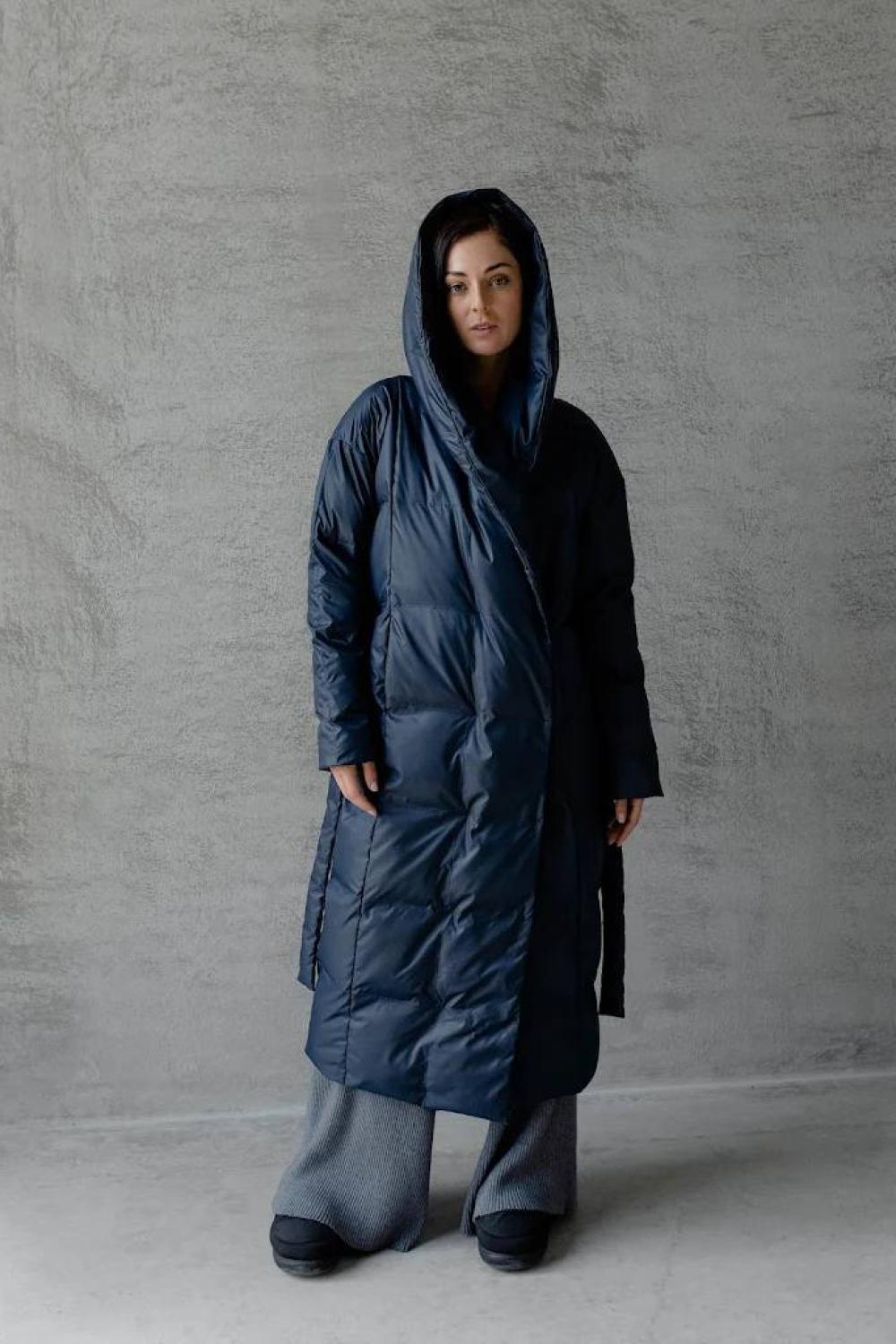 Women's down jacket in navy color