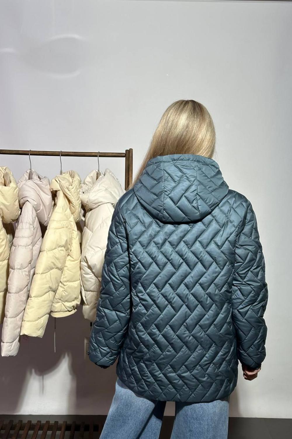 Demi-season green jacket in large sizes