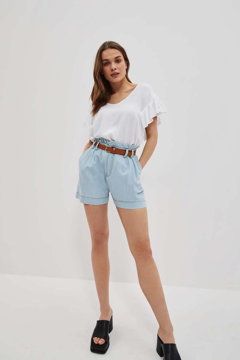 Blue cotton shorts L-SH-4006 Moodo