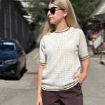 Джемпер молочний з коротким рукавом