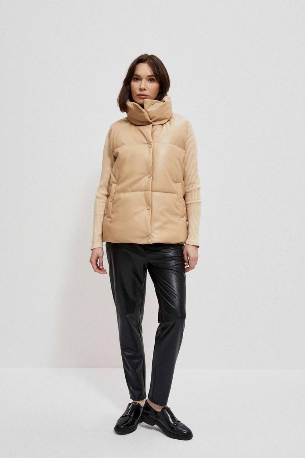 Beige eco-leather vest