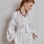 Cукня вишиванка жіноча на весілля біла Наталка EMBROIDERED GEM