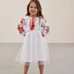 Embroidered dress for a girl Birds MEREZHKA