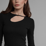Women's longsleeve with a neckline with a black Roy