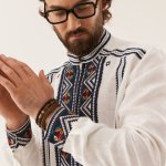 Чоловіча біла вишиванка Гуцульска сила
