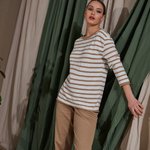Тільник в біло-бежеву полоску Bellise 2472