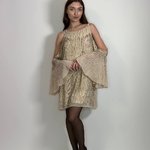 Short cocktail dress with stones Faust couture B-1074