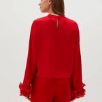 Red blouse with ruffles, festive Z-KO-4529-L-realiz