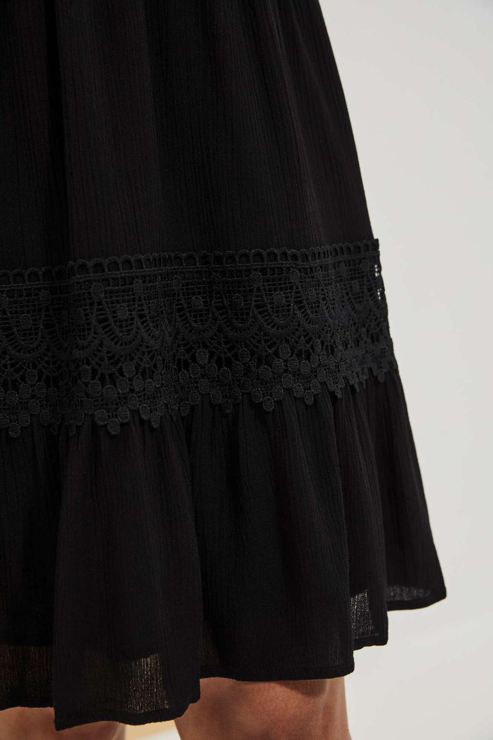 Black dress with lace L-SU-4045 Moodo