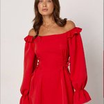 Red mini dress