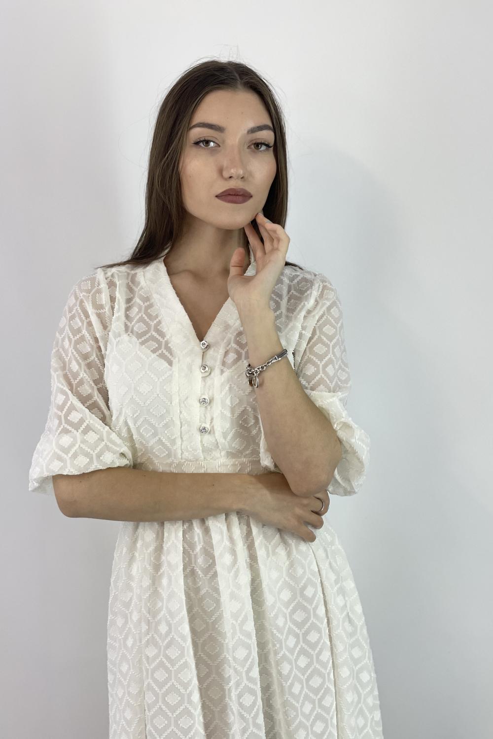 Сукня шифонова молочна міді Tanita Romario