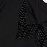 A black viscose shirt with a decorated collar
