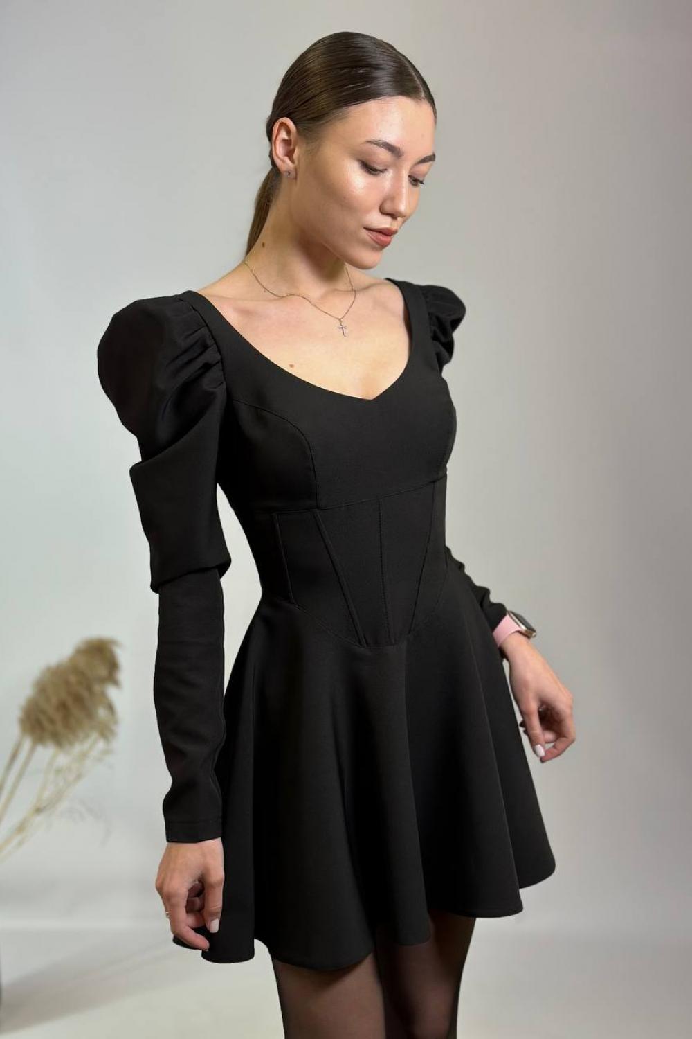 Mini black corset dress 906