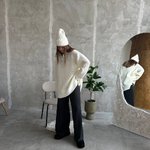 White oversized sweater 100% wool