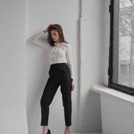 Classic black high-waisted pants