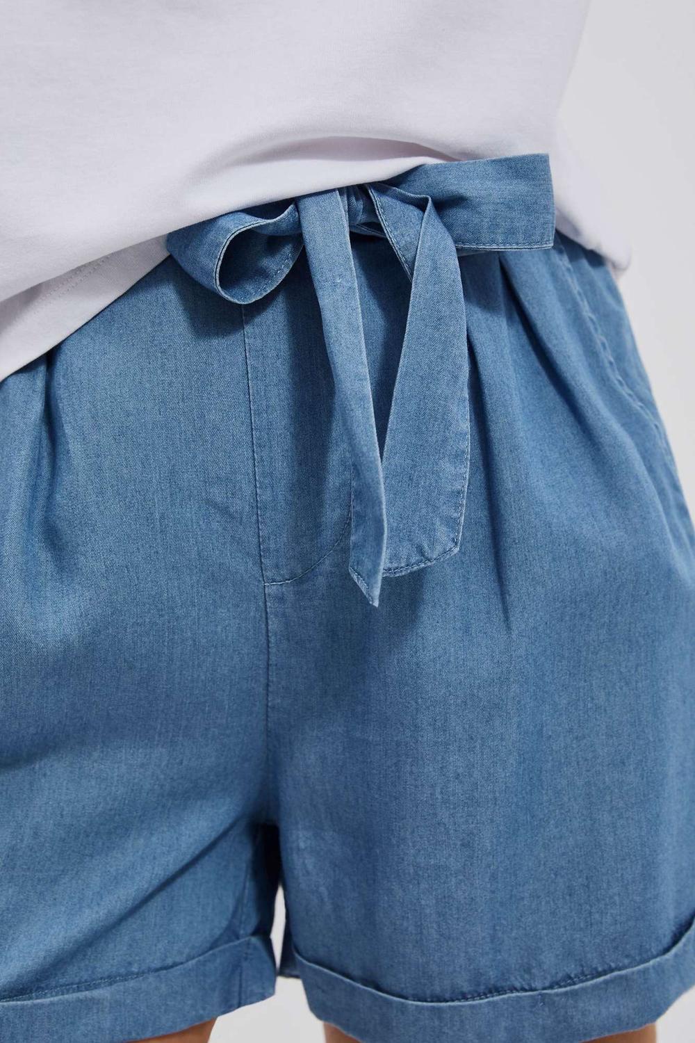 Shorts made of lyocell in the color of jeans Moodo L-SH-4016