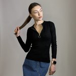 Кофта чорна з блискавкою Solmar