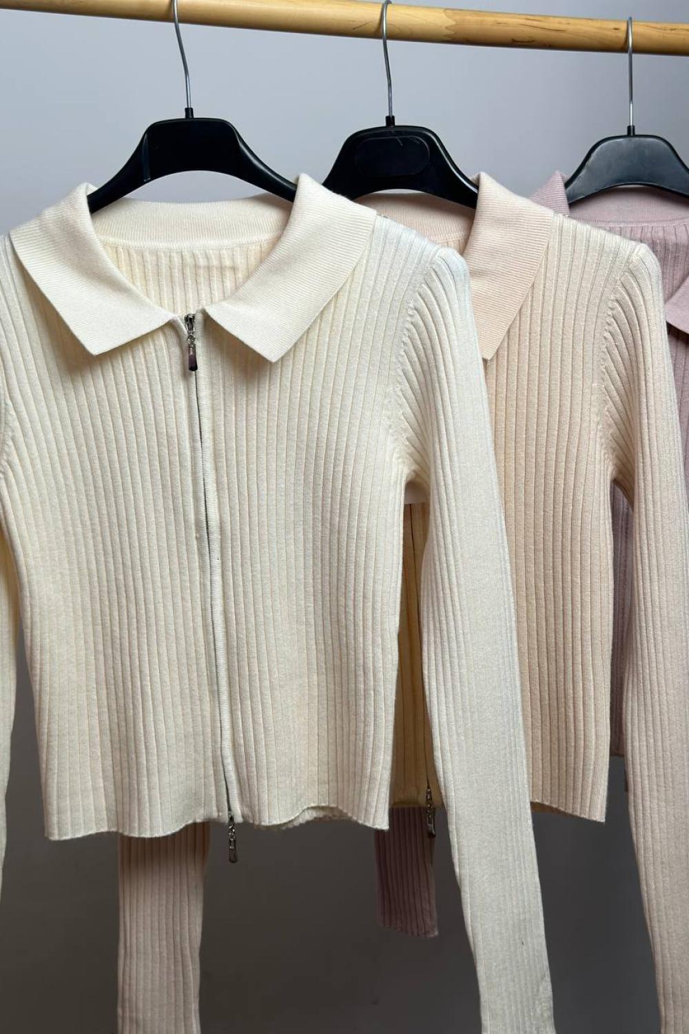 Plombiere knitted zip sweater