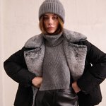 Gray wool and angora hat