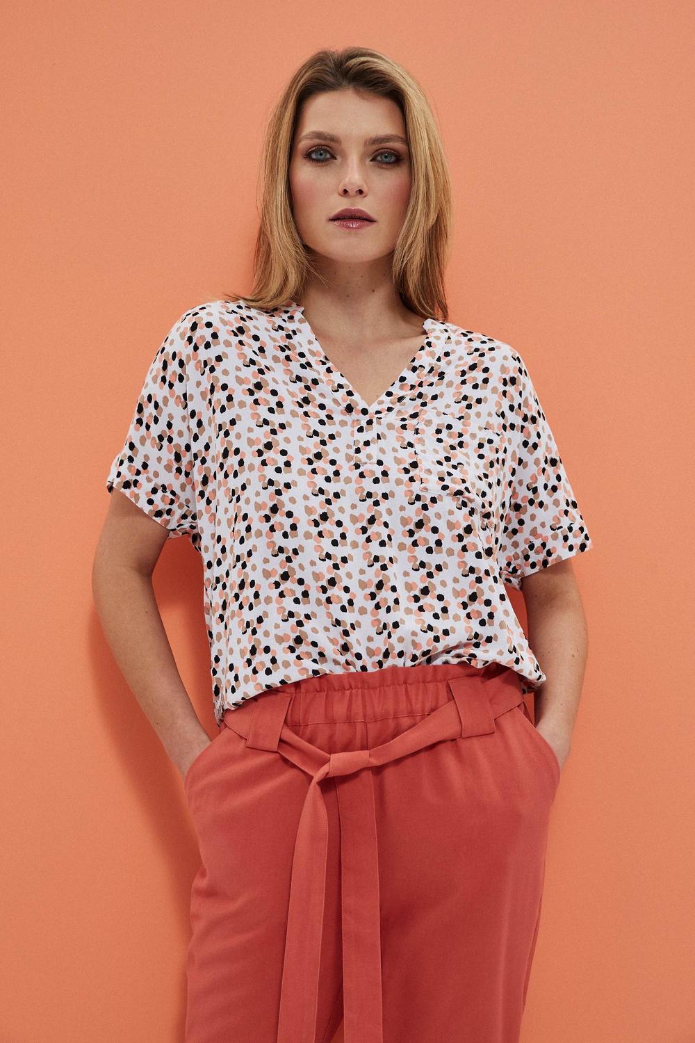 Blouse with short sleeves printed Moodo L-KO-3728